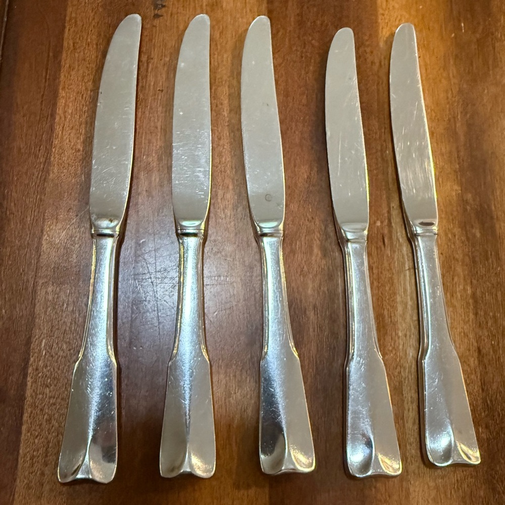 Lunt Modern Classic Stainless Flatware Glossy Knives Set Of 5